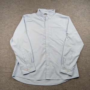 Coolibar Shirt Mens Large Blue UPF 50+ Sun Protection Button Front Long Sleeve